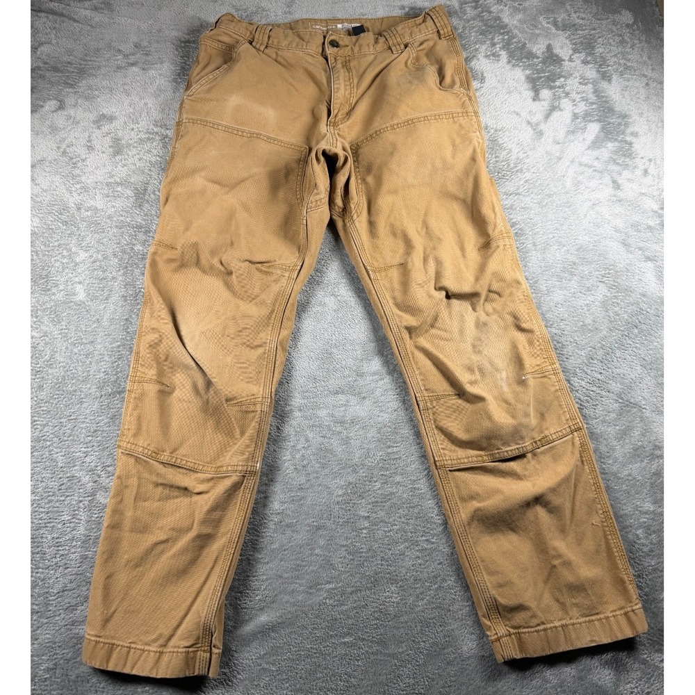 Carhartt Relaxed Fit‎ Double Knee Work Pants Men 31x30 Actual 31x28 Brown